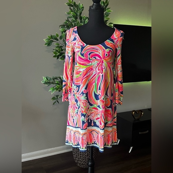 Lilly Pulitzer Emma Dress Resort Navy - Picture 5 of 10